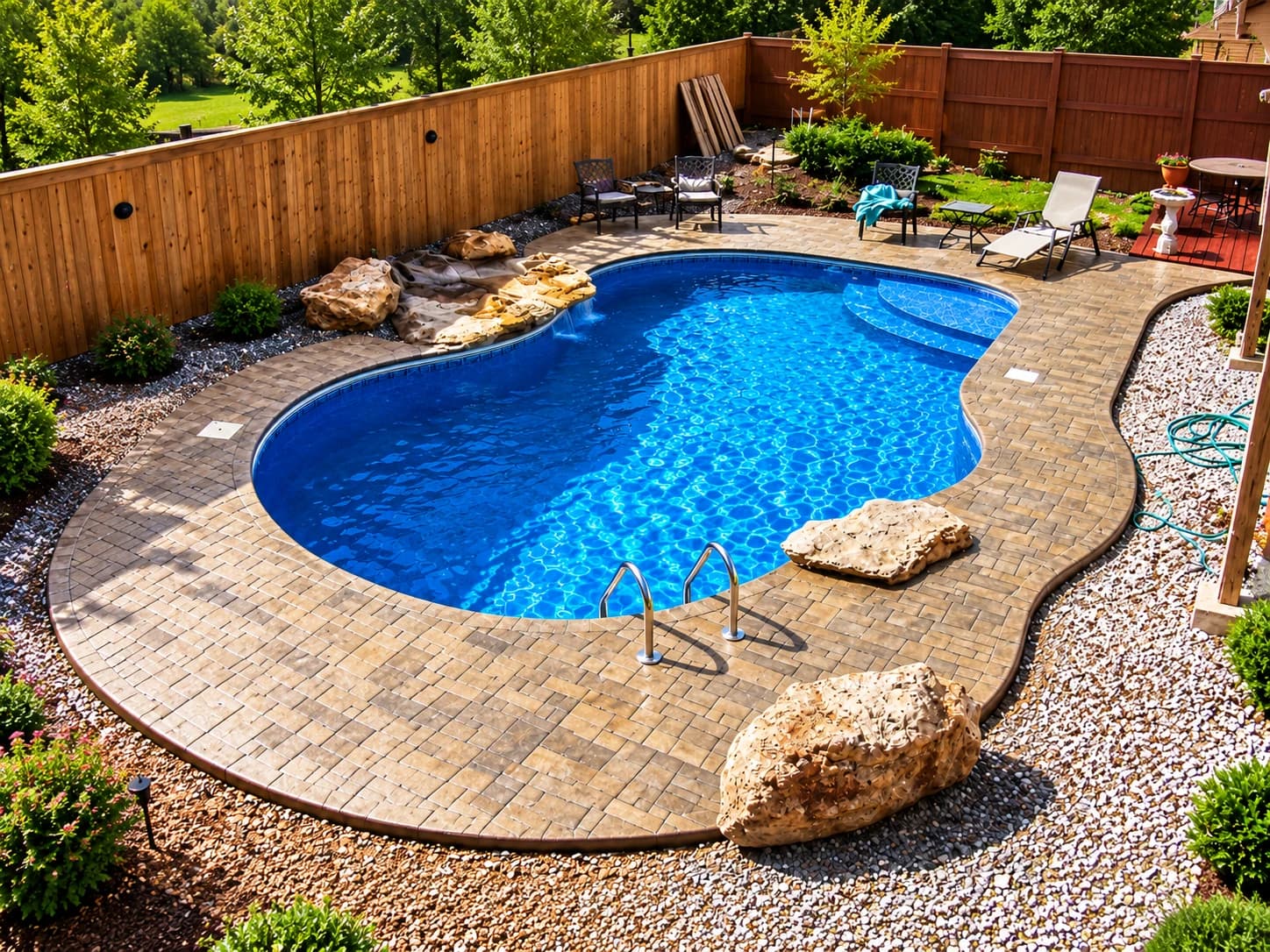 A resurfaced pool deck