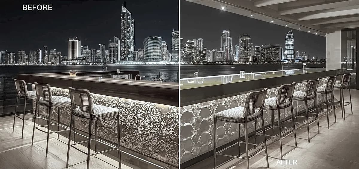 concrete countertops bar top
