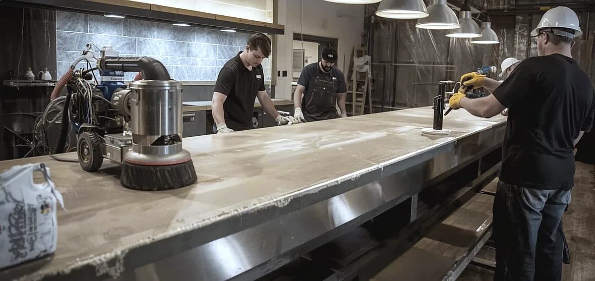 concrete countertops bar top