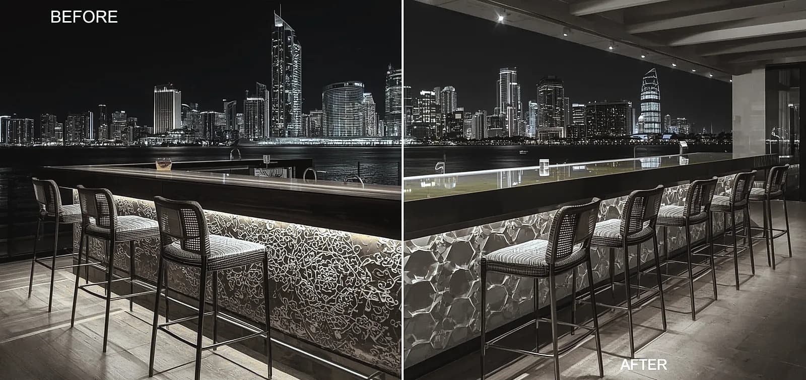 concrete countertops bar top