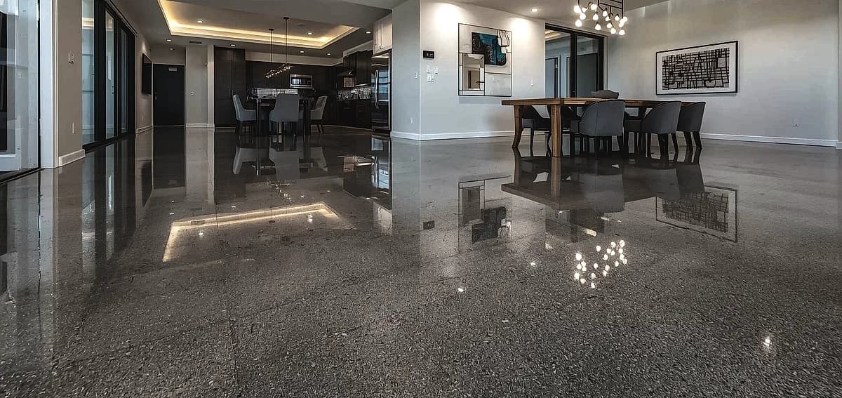 concrete floor finishes for residential spaces Miami