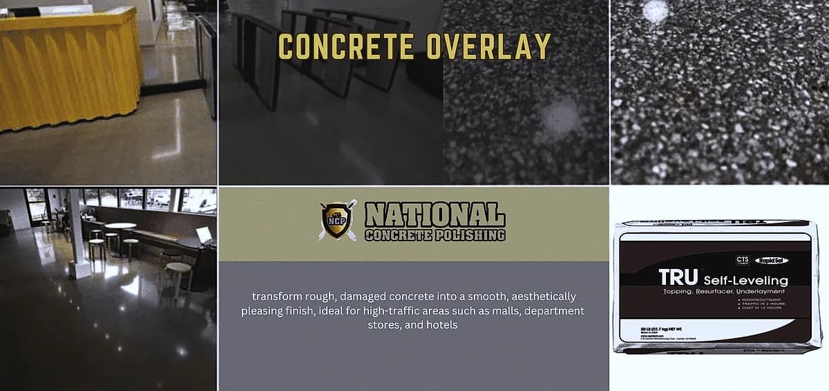 A concrete overlay is a thin layer of cement-based material, often mixed with polymers and aggregates, applied over existing concrete to restore, protect