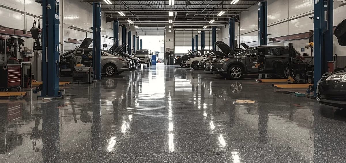 epoxy floor Pompano Beach mechanic shop