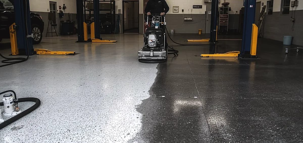 epoxy floor Pompano Beach mechanic shop