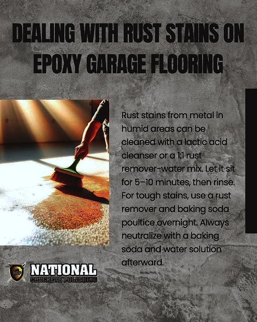 Dealing with Rust Stains on Garage Epoxy Flooring