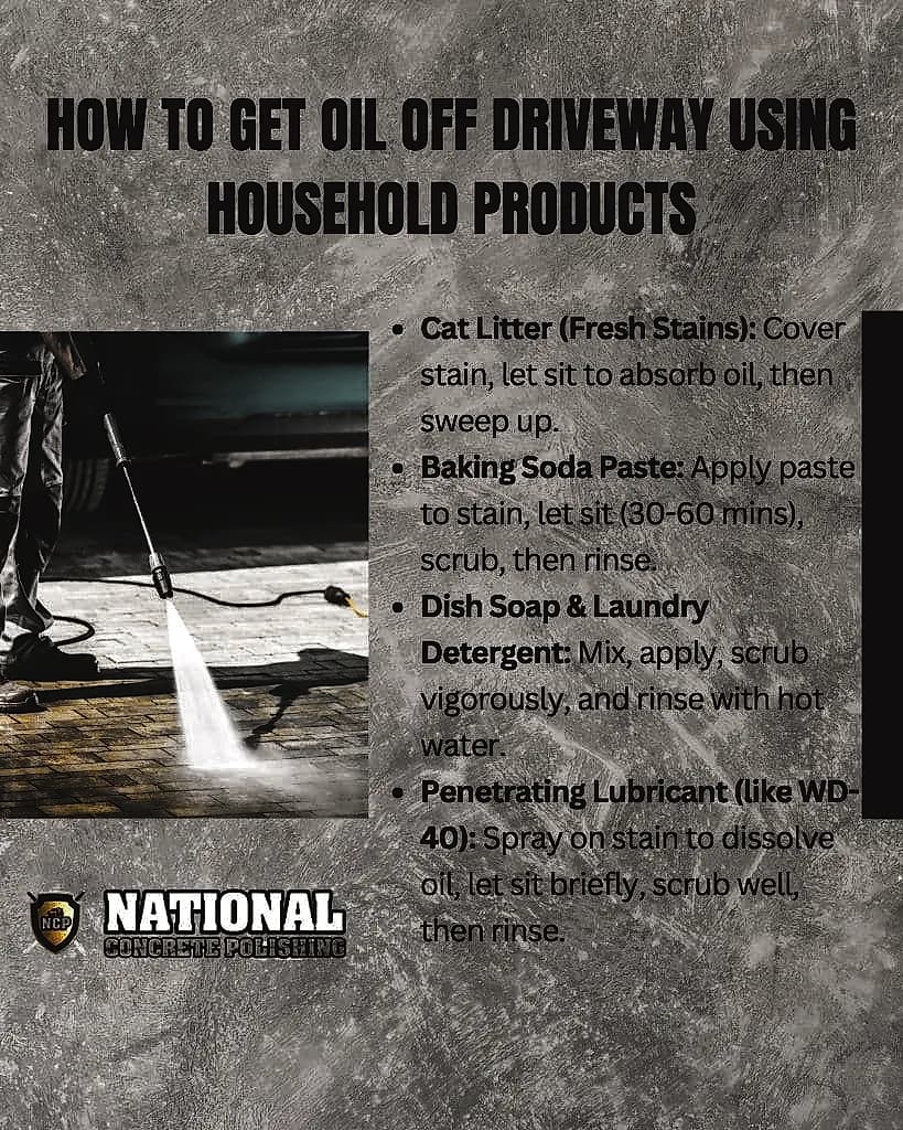 How to Get Oil Off Driveway: Tips and Tricks — National Concrete Polishing