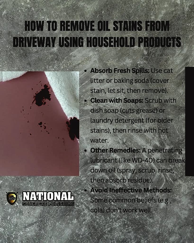 How to Remove Oil Stains from Driveway Effectively — National Concrete Polishing
