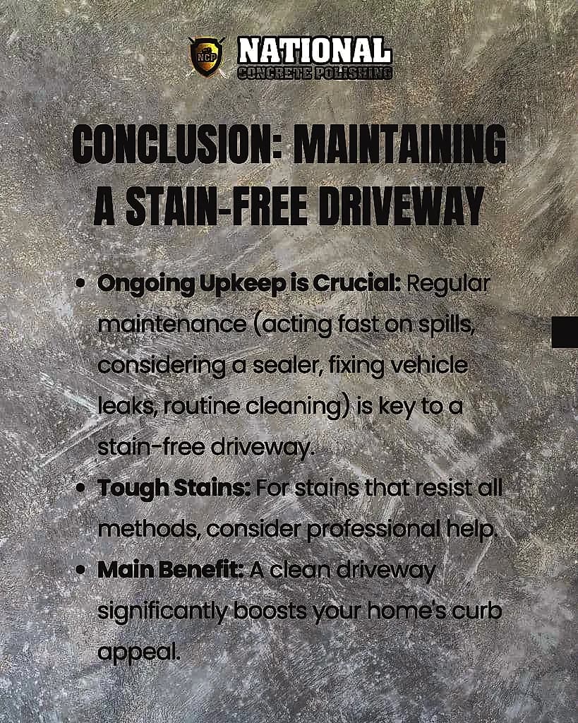 How to Remove Oil Stains from Driveway Effectively — National Concrete Polishing