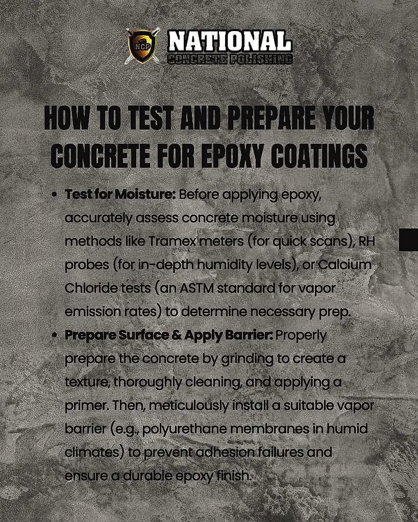 Learn About What is Epoxy Floor Moisture Mitigation by National Concrete Polishing — National Concrete Polishing