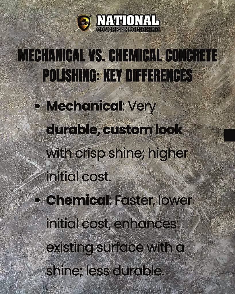 Mechanical vs. Chemical Concrete Polishing: What’s the Difference and Which Is Better? — National Concrete Polishing