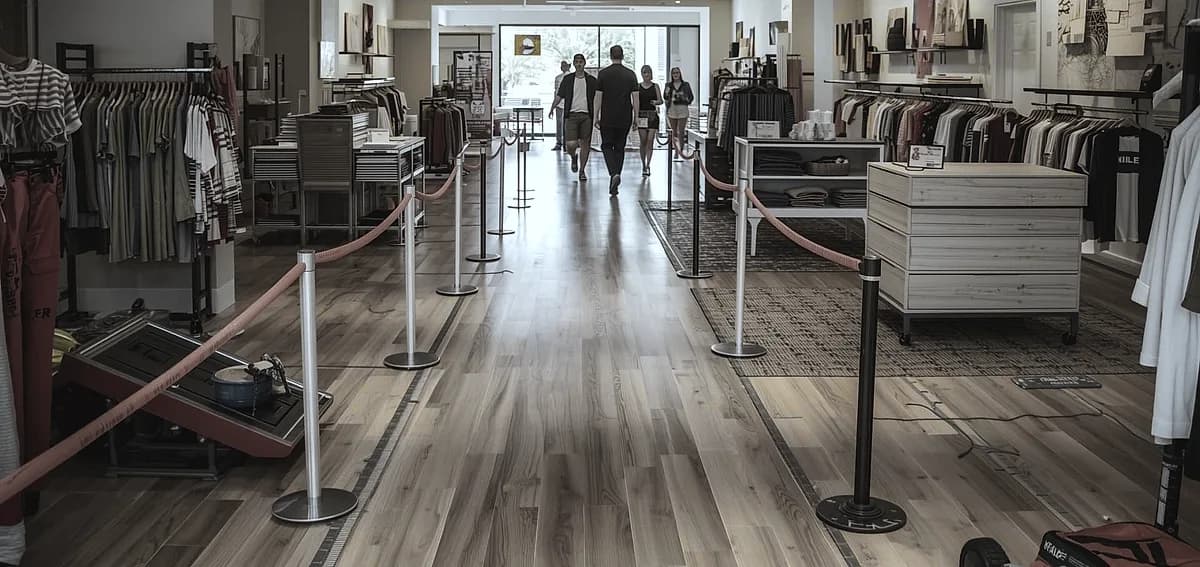 phased floor installation retail open