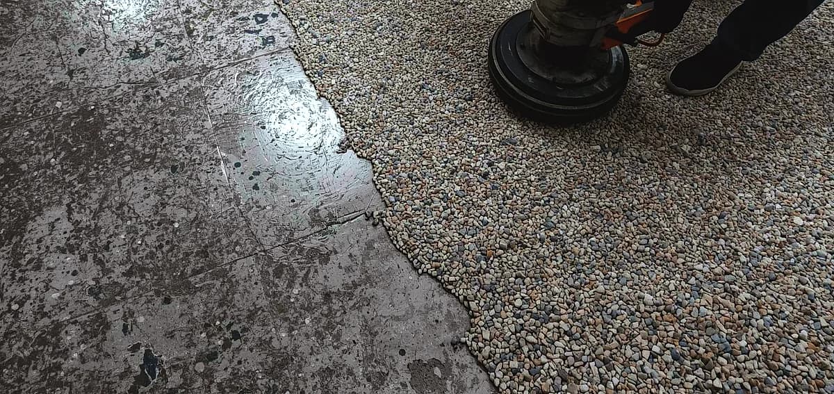 polished concrete aggregate exposure