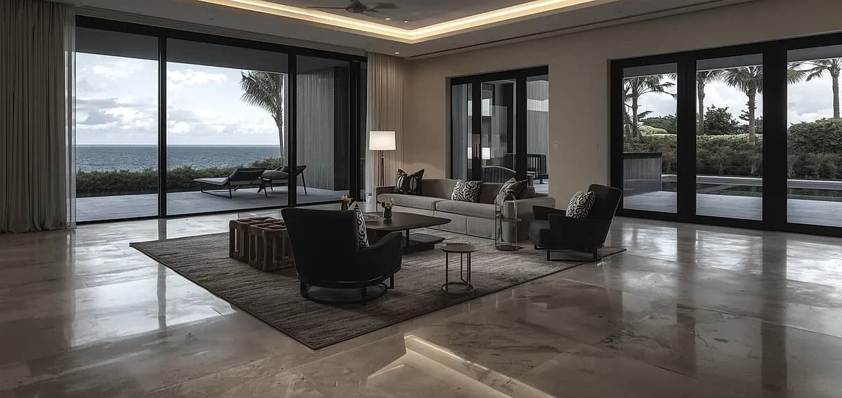 polished concrete for luxury homes
