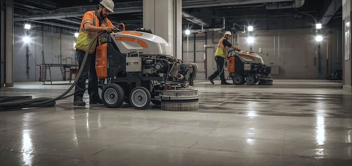 polished concrete Pompano Beach office