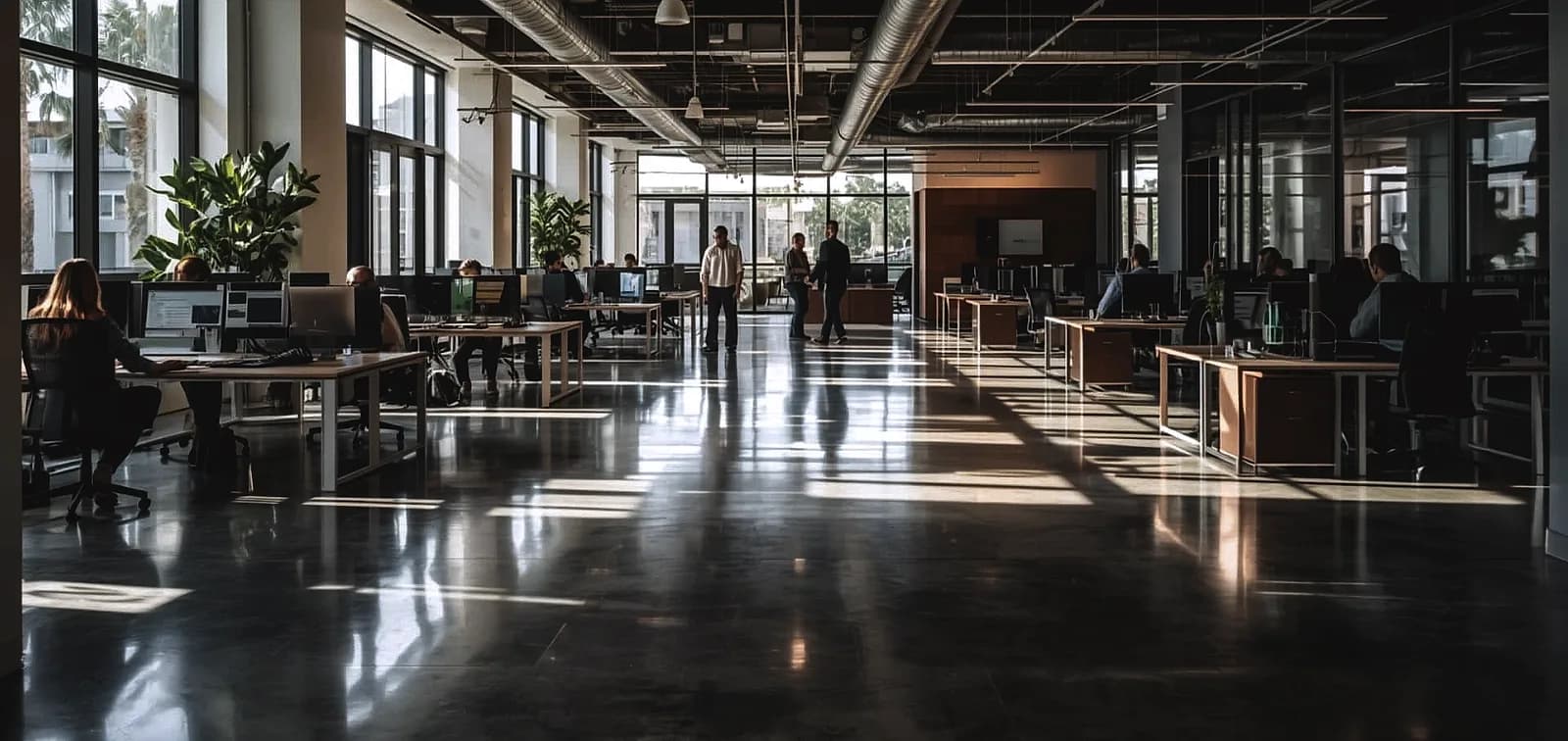 polished concrete Pompano Beach office