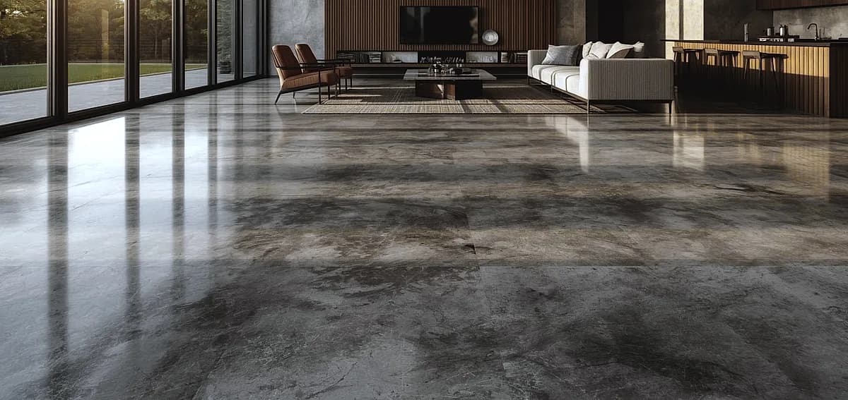 polished concrete or epoxy by room