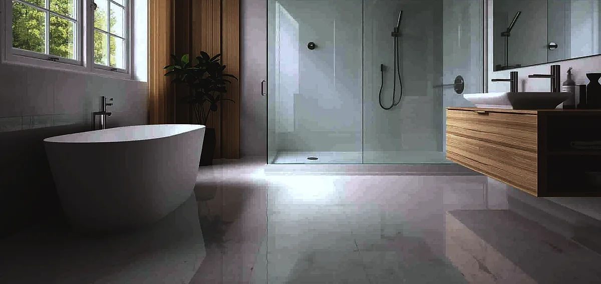polished concrete or epoxy by room