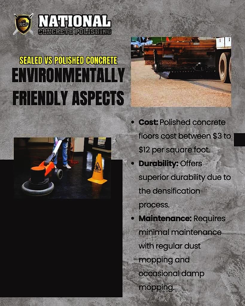 Sealed vs polished concrete comparison image