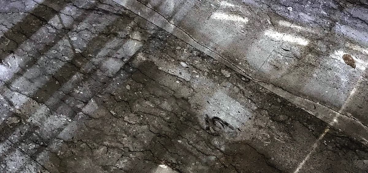 shiny concrete floor