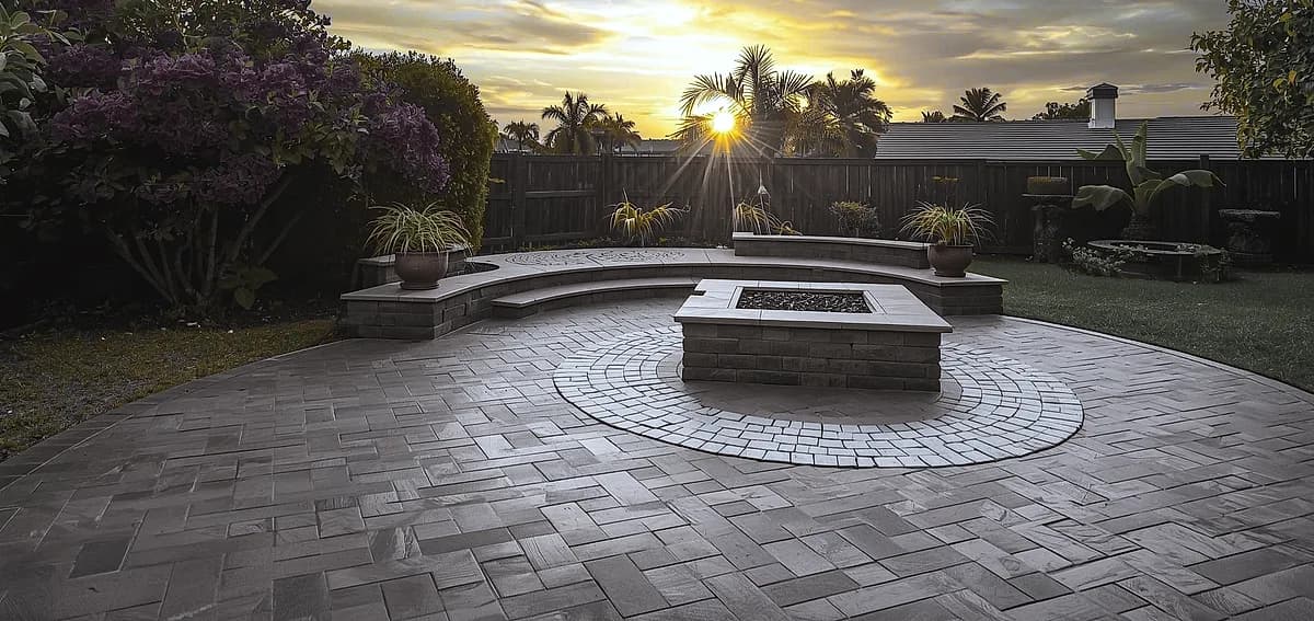 stamped concrete vs pavers Miami