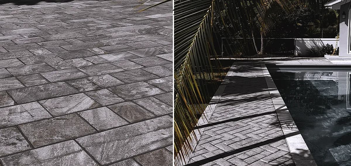 stamped concrete vs pavers Miami