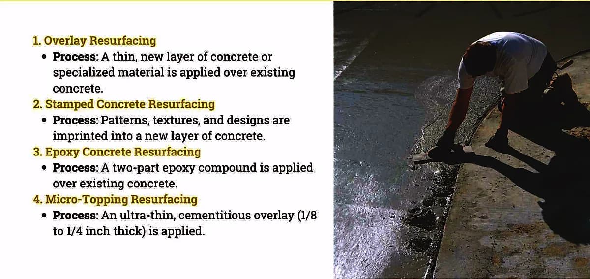 types of concrete resurfacing