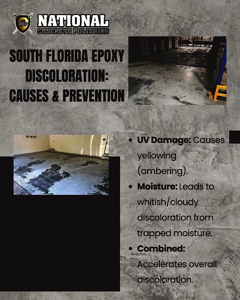 Why Epoxy Floors Discolor in South Florida: Causes and Prevention Tips — National Concrete Polishing