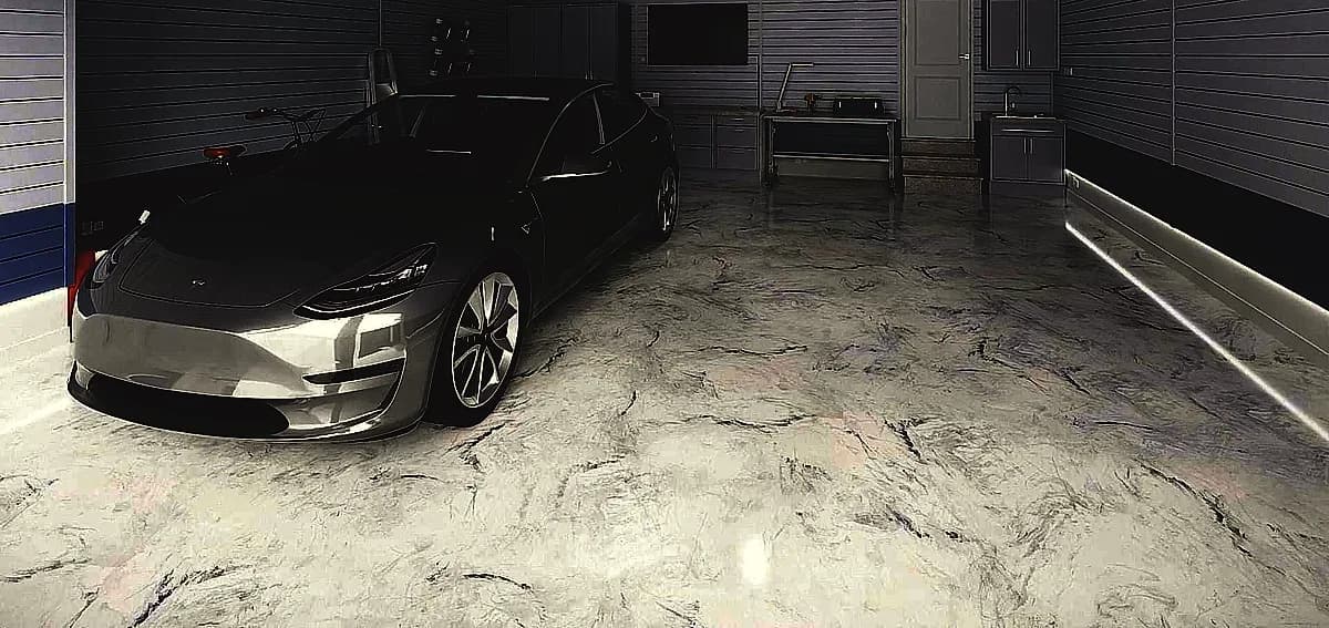 White Metallic Epoxy Floors