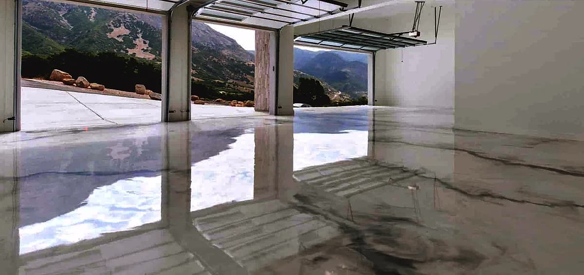 White Metallic Epoxy Floors