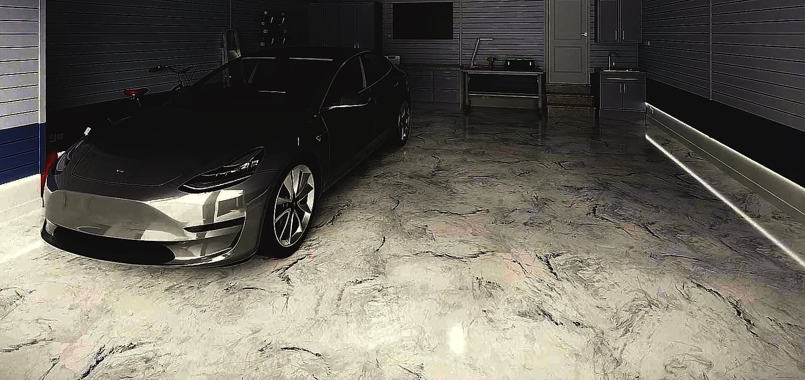 White Metallic Epoxy Floors