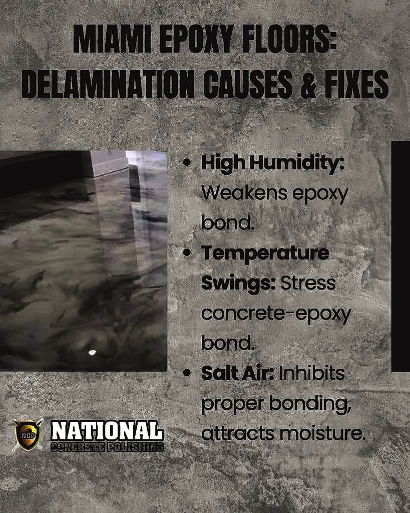 Why Does Epoxy Floors Delaminate in Miami Buildings — National Concrete Polishing