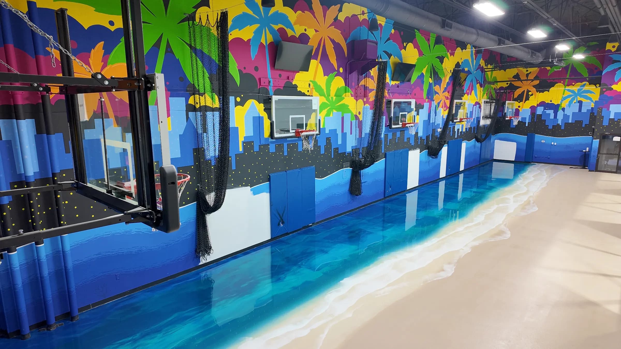 A polished floor in a sports facility