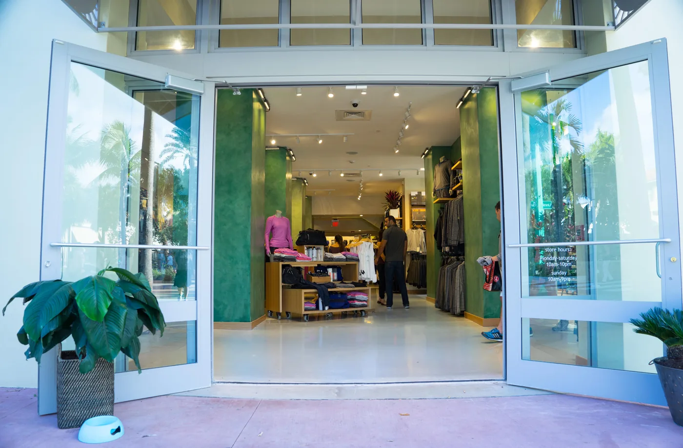 Polished concrete floor at a retail store entrance