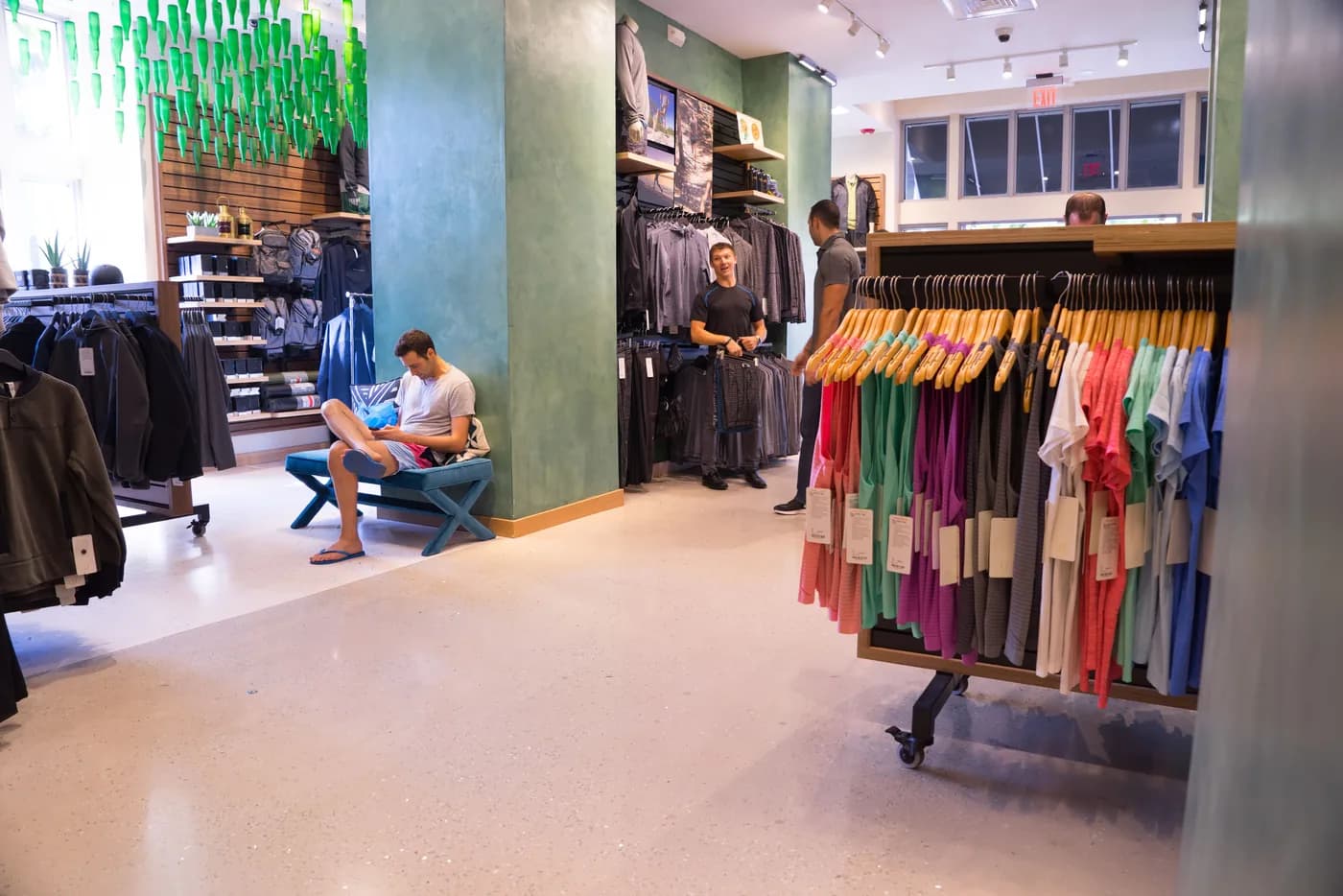 Polished concrete floor in a clothing store