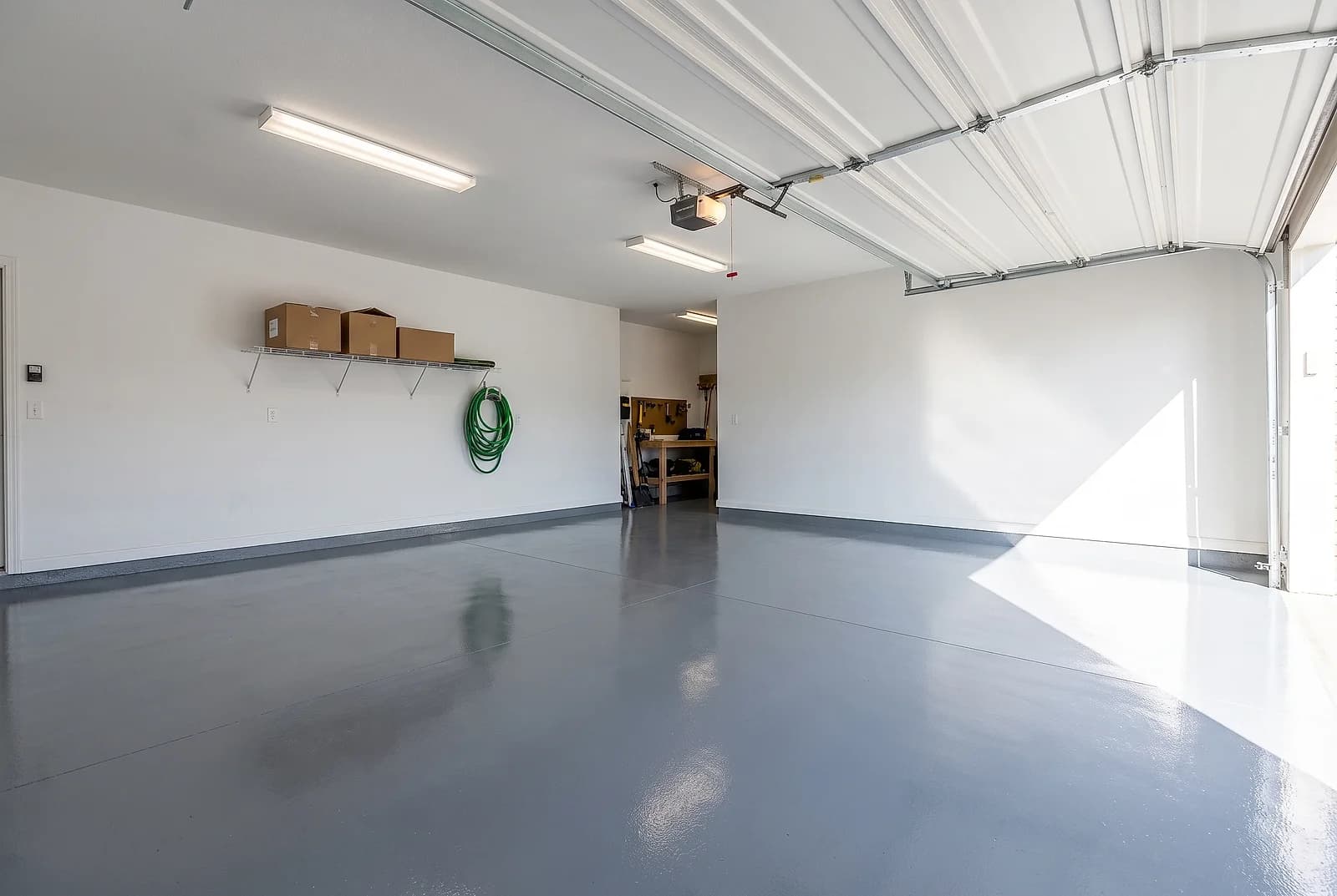 A solid colour floor coating close up