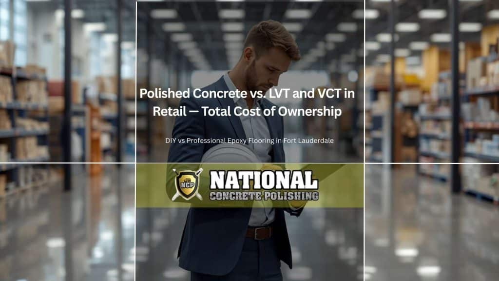 polished concrete vs LVT retail TCO